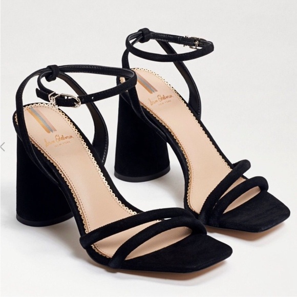 Sam Edelman NEW Kia Ankle Strap High Heel Sandals in Black Suede Size 9 - Picture 1 of 10